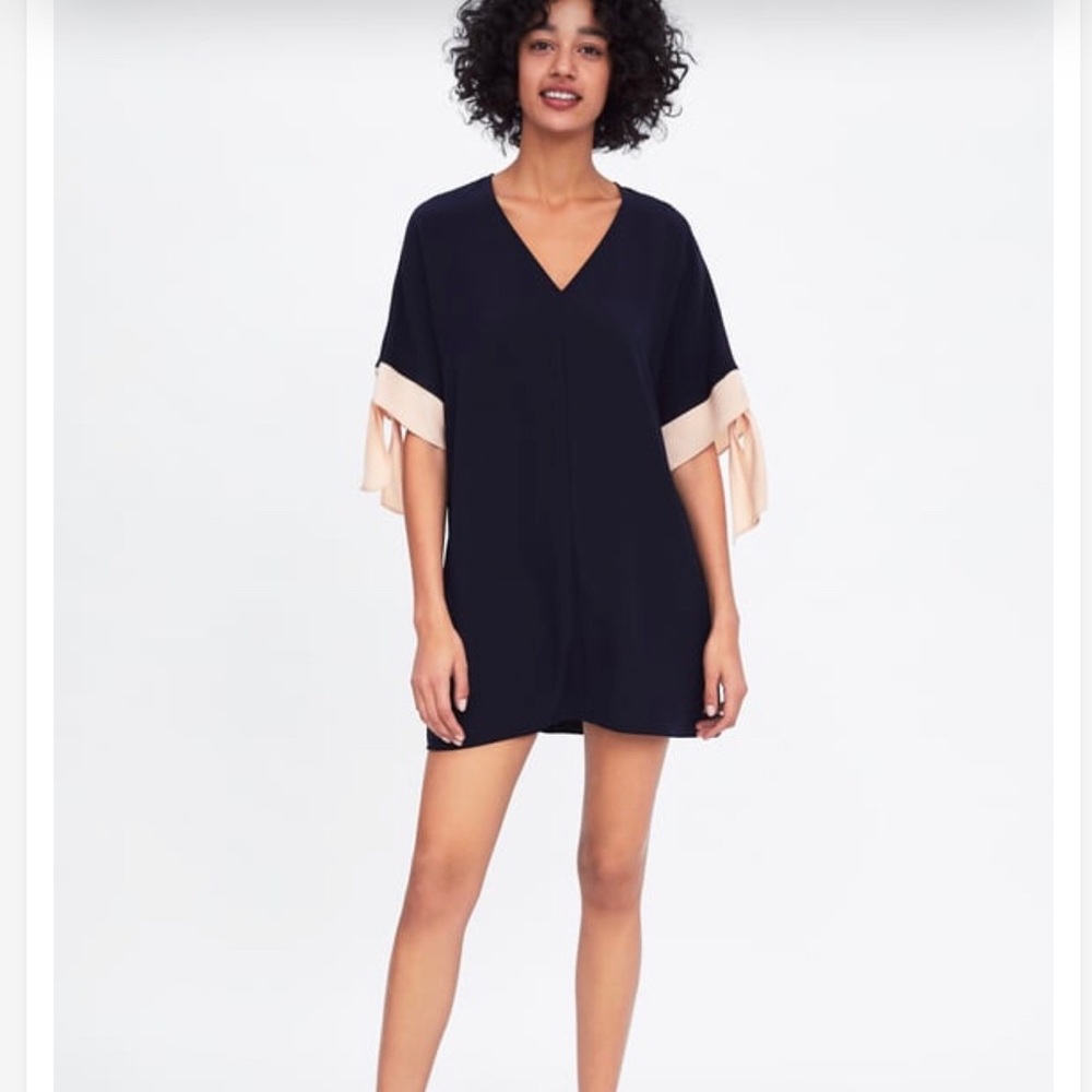 Zara Short Dress with Bows -New with tags